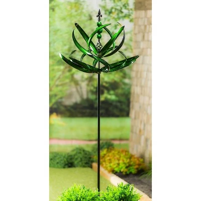Evergreen 91"H Wind Spinner, Green Waves in Motion 4 Evergreen 91"H Wind Spinner, Green Waves in Motion - Image 2