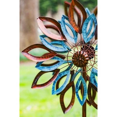 Evergreen 75"H Wind Spinner, Copper and Verdigris Leaves 6 Evergreen 75"H Wind Spinner, Copper and Verdigris Leaves - Image 5