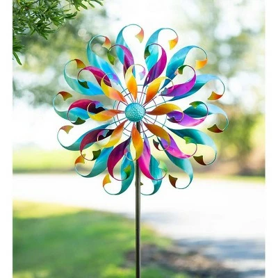 Wind & Weather Rainbow Colored Three-Ring Circus Metal Wind Spinner 3 Wind & Weather Rainbow Colored Three-Ring Circus Metal Wind Spinner