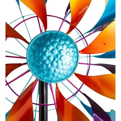 Wind & Weather Rainbow Colored Three-Ring Circus Metal Wind Spinner 6 Wind & Weather Rainbow Colored Three-Ring Circus Metal Wind Spinner - Image 4