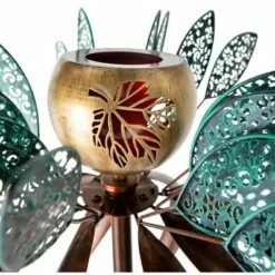 Wind & Weather Patina Leaves and Bronze-Colored Swirls Metal Wind Spinner with Golden Laser-Cut Leaf -Cheap Garden Decor Store unnamed file 14344