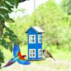 Costway Outdoor Wild Bird Feeder Weatherproof House Design Garden Yard Decoration