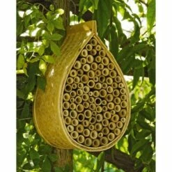 Mason Bee House, 5-3/4" W x 10" H x 5-3/4" D, Natural Bamboo House for Boosting Garden Productivity - Gardener's Supply Company