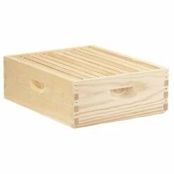 Little Giant 10 Frame Medium Honey Super Beehive Brood Body Wood Box (2 Pack)