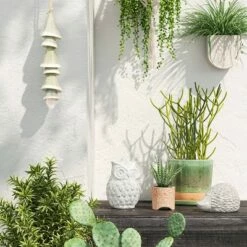 Smith & Hawken Stoneware Reactive Glaze Hanging Chimes Green - Smith & Hawken™