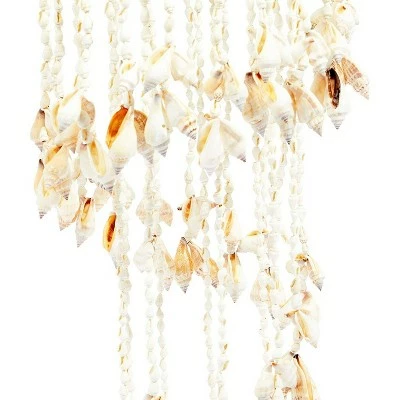 Okuna Outpost Seashell Wind Chime for Beach House Hanging Home Outdoor Garden Decor (7.8 x 7.8 x 27 in) 3 Okuna Outpost Seashell Wind Chime for Beach House Hanging Home Outdoor Garden Decor (7.8 x 7.8 x 27 in)