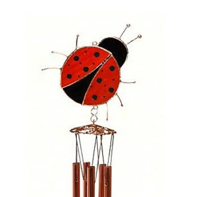 Gold Crest Distribution Home & Garden 19.5" Lady Bug Windchime Stain Glass Yard Decor Gold Crest Distributing - Bells And Wind Chimes 3 Gold Crest Distribution Home & Garden 19.5" Lady Bug Windchime Stain Glass Yard Decor Gold Crest Distributing - Bells And Wind Chimes