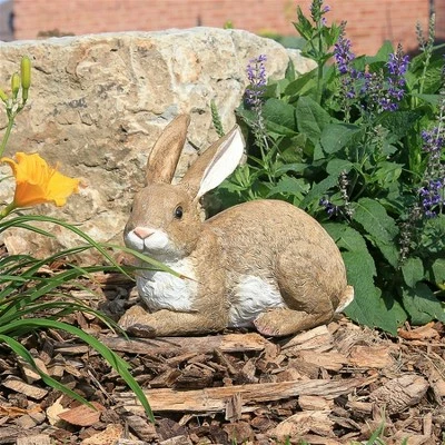 Design Toscano Bashful, The Bunny, Lying Down Garden Rabbit Statue - Brown 3 Design Toscano Bashful, The Bunny, Lying Down Garden Rabbit Statue - Brown