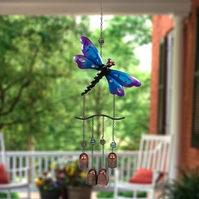 Northlight 24" Purple and Bronze Dragonfly Outdoor Garden Windchime 3 Northlight 24" Purple and Bronze Dragonfly Outdoor Garden Windchime