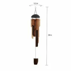 Nature Spring Bamboo Wind Chime - Handcrafted and Hand Tuned for Garden and Patio, 38"