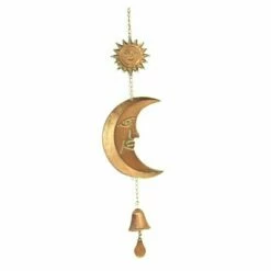 Home & Garden 34.0" Sun Moon Windchime Copper Patina Ganz - Bells And Wind Chimes