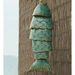 Wind & Weather Colored Porcelain Koi Fish Wind Chime