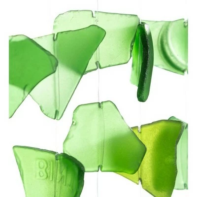 Wind & Weather Handcrafted Recycled Glass Hung From a Metal Branch Ocean Waves Wind Chime 5 Wind & Weather Handcrafted Recycled Glass Hung From a Metal Branch Ocean Waves Wind Chime - Image 4