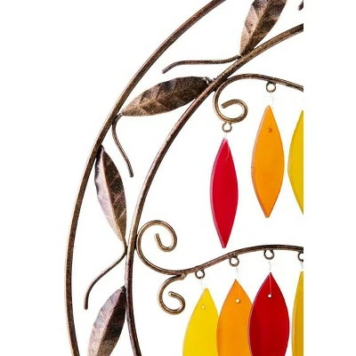 Wind & Weather Round Metal and Glass Tree of Life Fall Colors Wind Chime 7 Wind & Weather Round Metal and Glass Tree of Life Fall Colors Wind Chime - Image 5