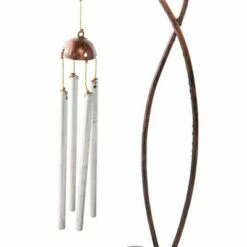 Wind & Weather Metal and Colorful Recycled Glass Double Wind Chime with River Rock Base -Cheap Garden Decor Store unnamed file 1667
