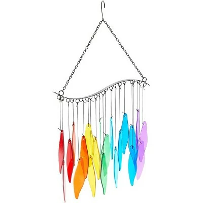 Okuna Outpost Rainbow Wind Chimes for Outdoor or Indoor Decor (11.22 x 18.9 Inches) 3 Okuna Outpost Rainbow Wind Chimes for Outdoor or Indoor Decor (11.22 x 18.9 Inches)
