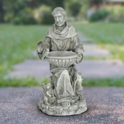 19" Resin St. Francis Bird Feeder - Exhart