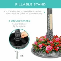 Best Choice Products Solar Outdoor Bird Bath Pedestal Fountain Garden Decoration w/ Fillable Planter Base -Cheap Garden Decor Store unnamed file 1719
