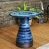 Sunnydaze Decor Sunnydaze Outdoor Weather-Resistant Garden Patio High-Fired Smooth Ceramic Hand-Painted Duo Tone Bird Bath - Galaxy Blue