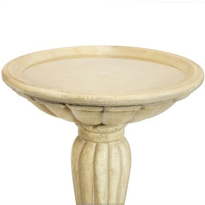 Sunnydaze Decor Sunnydaze Outdoor Glass Fiber Reinforced Concrete Patio Garden Grecian Column Style Bird Bath - 20" - White 6 Sunnydaze Decor Sunnydaze Outdoor Glass Fiber Reinforced Concrete Patio Garden Grecian Column Style Bird Bath - 20" - White - Image 4