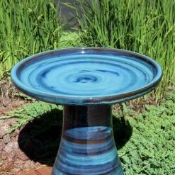 Sunnydaze Decor Sunnydaze Outdoor Weather-Resistant Garden Patio Simply Elegant High-Fired Smooth Ceramic Hand-Painted Bird Bath - Galaxy Blue -Cheap Garden Decor Store unnamed file 1785