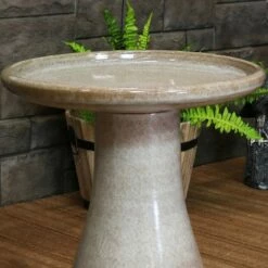 Sunnydaze Decor Sunnydaze Outdoor Weather-Resistant Garden Patio High-Fired Smooth Ceramic Hand-Painted Duo Tone Bird Bath - Yam -Cheap Garden Decor Store unnamed file 1790