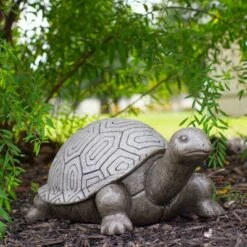 Northlight 11.75" Polished Gray Turtle Outdoor Garden Statue
