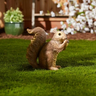 Zingz & Thingz Zingz & Thingz 6.75" Polyresin Nibbling Squirrel Garden Statue Brown 9 Zingz & Thingz Zingz & Thingz 6.75" Polyresin Nibbling Squirrel Garden Statue Brown - Image 7