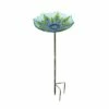 Evergreen Peacock Glass Bird Bath with Metal Stake -Cheap Garden Decor Store unnamed file 1832