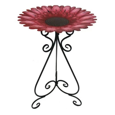 Backyard Expressions Metal 24" Sunflower Bird Bath Purple 6 Backyard Expressions Metal 24" Sunflower Bird Bath Purple - Image 4