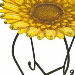 Alpine Corporation Alpine 19" Embossed Iron/Glass Sunflower Birdbath Yellow -Cheap Garden Decor Store unnamed file 1854