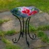 Northlight 21" Butterfly and Carnations Hand Painted Glass Outdoor Birdbath -Cheap Garden Decor Store unnamed file 1877