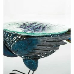 Wind & Weather Vibrant Metal Peacock Birdbath with Glass Bowl -Cheap Garden Decor Store unnamed file 1894