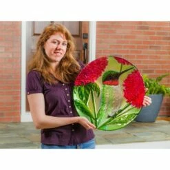 Evergreen 18" Hand Painted Embossed Glass Bird Bath, Hummingbird with Red Lupine Florals 8 Evergreen 18" Hand Painted Embossed Glass Bird Bath, Hummingbird with Red Lupine Florals -Cheap Garden Decor Store unnamed file 1909