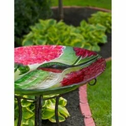 Evergreen 18" Hand Painted Embossed Glass Bird Bath, Hummingbird with Red Lupine Florals 9 Evergreen 18" Hand Painted Embossed Glass Bird Bath, Hummingbird with Red Lupine Florals -Cheap Garden Decor Store unnamed file 1910