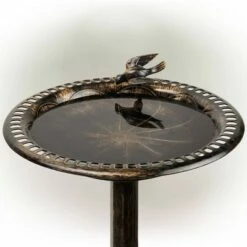 Alpine Corporation 27" Polyresin Antique Style Outdoor Birdbath Bowl with Bird Figurine Bronze -Cheap Garden Decor Store unnamed file 1916