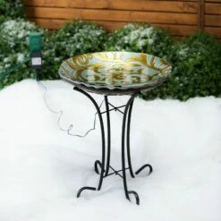 Evergreen 18" Hand Painted Glass Bird Bath w/Heater and Stand -Cheap Garden Decor Store unnamed file 1931