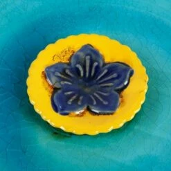 Evergreen 12" Bee Bath Ceramic Turquoise with Yellow Flower -Cheap Garden Decor Store unnamed file 1955