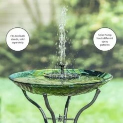 Evergreen 18" Hand Painted Glass Bird Bath, Busy Bee Days w Solar Fountain -Cheap Garden Decor Store unnamed file 1958