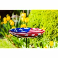 Evergreen 18" Glass Bird Bath, American Flag -Cheap Garden Decor Store unnamed file 1978