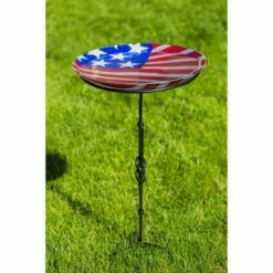 Evergreen 18" Glass Bird Bath, American Flag -Cheap Garden Decor Store unnamed file 1981
