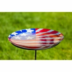 Evergreen 18" Glass Bird Bath, American Flag -Cheap Garden Decor Store unnamed file 1982
