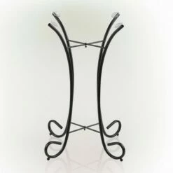 Alpine Corporation 23" Iron Birdbath Stand Black