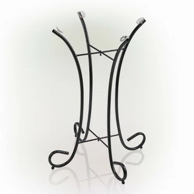 Alpine Corporation 23" Iron Birdbath Stand Black 4 Alpine Corporation 23" Iron Birdbath Stand Black - Image 2