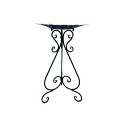 Backyard Expressions 24" Steel Flower Birdbath White