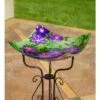 Evergreen 16.5" Hand Painted Embossed Square Glass Bird Bath, Purple Floral 2 Evergreen 16.5" Hand Painted Embossed Square Glass Bird Bath, Purple Floral -Cheap Garden Decor Store unnamed file 2047