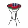 Evergreen 16" Glass Bird Bath with Stand, Plaid Geraniums- 1 Evergreen 16" Glass Bird Bath with Stand, Plaid Geraniums- -Cheap Garden Decor Store unnamed file 2057