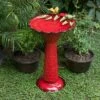 28" Metal Birdbath With Birds And Leaves - Red - Alpine Corporation -Cheap Garden Decor Store unnamed file 2078