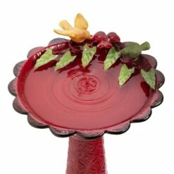 28" Metal Birdbath With Birds And Leaves - Red - Alpine Corporation -Cheap Garden Decor Store unnamed file 2081