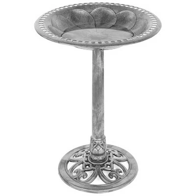 Best Choice Products Outdoor Rustic Pedestal Bird Bath Accent for Garden, Yard w/ Fleur-de-Lis Accents 11 Best Choice Products Outdoor Rustic Pedestal Bird Bath Accent for Garden, Yard w/ Fleur-de-Lis Accents - Image 9